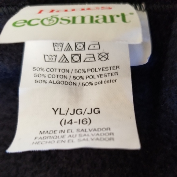 Pre-owned Hanes ecosmart blk. sweatpant. Size YL (14-16). 31"L - Picture 2 of 8